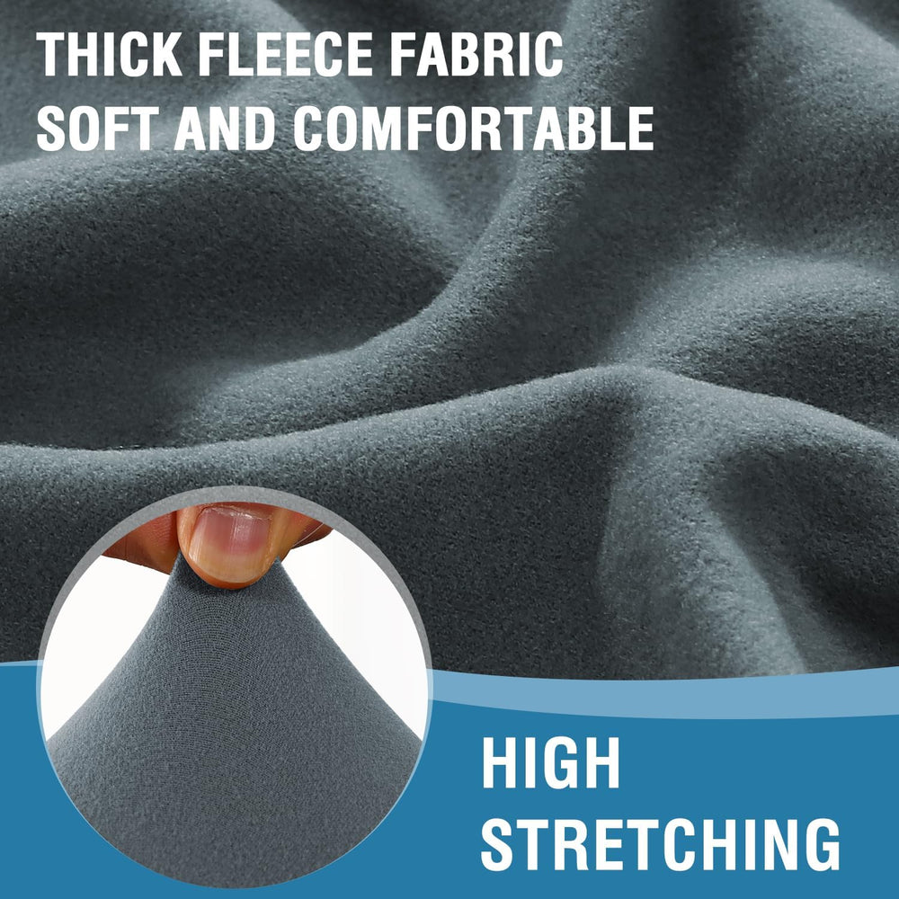H.VERSAILTEX Fleece Couch Cover Stretch Armchair Slipcover 2 Piece Soft Sofa ...
