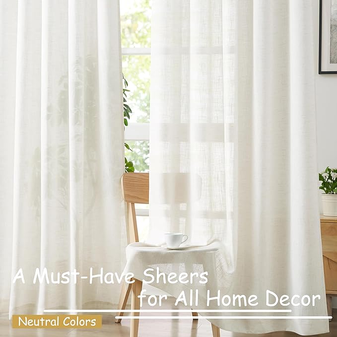 Treatmentex Flax Blend Linen Semi Sheer Curtains - Image 4