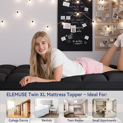 ELEMUSE Twin Black Mattress Topper - Image 6