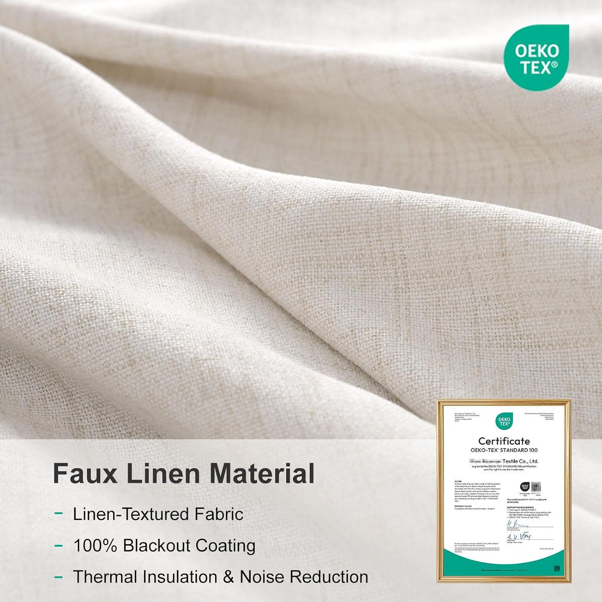linen textured total blackout curtains for bedroom 63, package contents