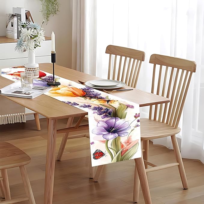 Floral Table Runner – 13x72 Inch Spring Summer Table Decor - Image 5