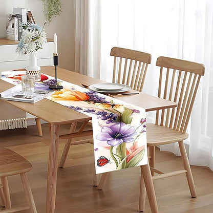 Floral Table Runner – 13x72 Inch Spring Summer Table Decor - Image 5