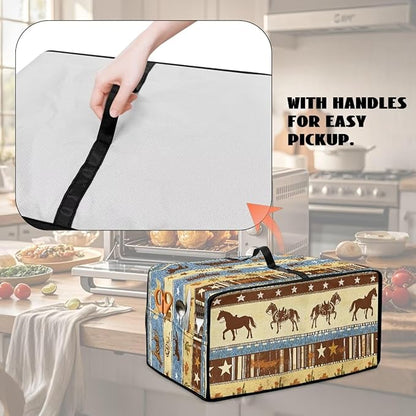 Horse Star Stipe Print Microwave Oven Dust Cover - Image 5