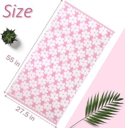 pink bath towels set of 2, super absorbent on a desk or shelf