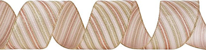 MEEDEE Pink Diagonal Striped Ribbon 2.5 Inch Blue Satin - Image 8
