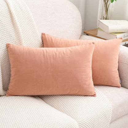 HWY 50 Dusty Pink Velvet Rectangular Throw Pillow Covers 12x20 Inch by HWY50