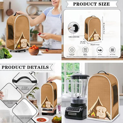 PointodoorFunny Cartoon Toast PrintAppliance CoversSet WashableKitchen Blender - Image 3