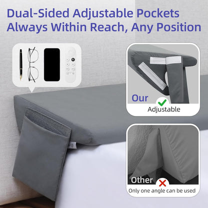 vekkia king bed wedge pillow for headboard,bed gap shown in use