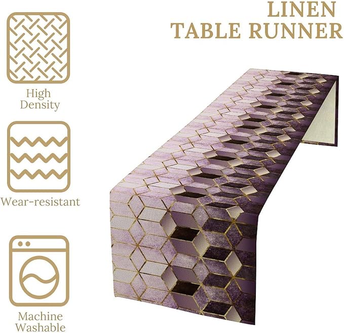 Purple Modern Marble Table Runner - Image 5