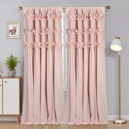Luxurious Peach Pink Blackout Curtains by Homechoice+Decor