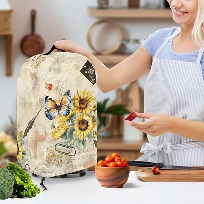 Blender Dust Cover, Sunflower Butterfly Stand Mixer or Coffee Maker Appliance - Image 2