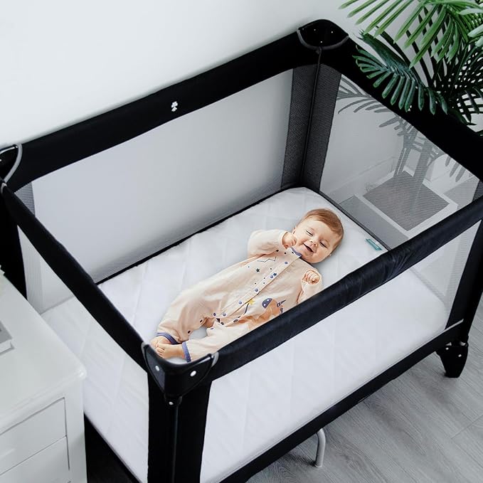 Pack and Play Sheets Fitted 2 Pack Waterproof Pack and Play Mattress Protector - Image 5