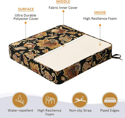 Square Corner Seat Cushions, Indoor Outdoor Water Repellent Universal Chair Pads - Image 3