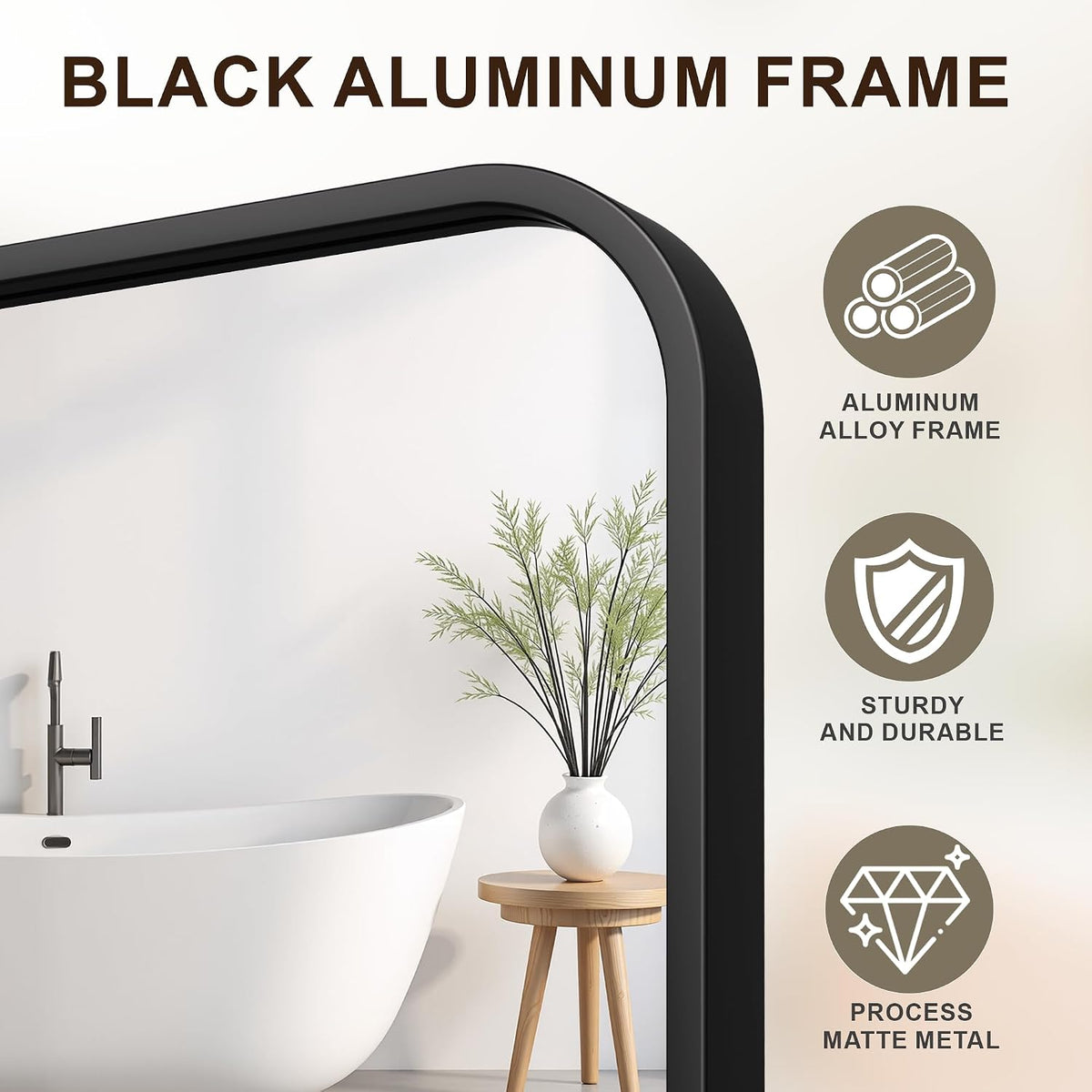 fictor bathroom mirror for over sink, 2 pack showing dimensions