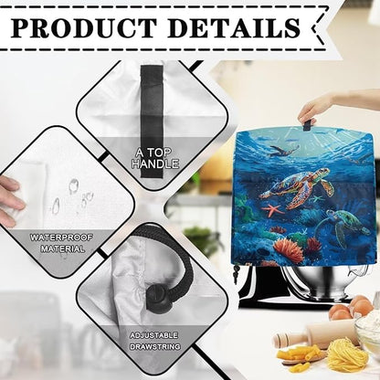 Sea Turtle Mixer Cover 4.5-5 Qt Stand Mixer Kitchen Aid Covers Counter Food - Image 7