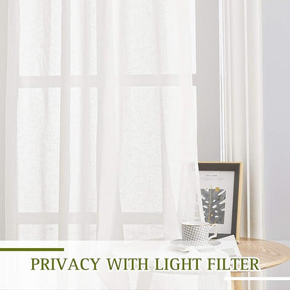 NICETOWN Faux Flax Linen Sheer Curtains - Image 5