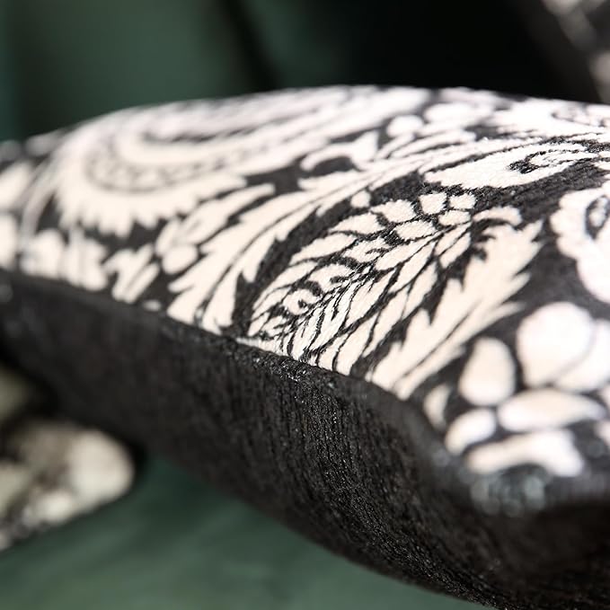 Throw Pillow Covers Set of 2, Classic Black and White Floral Elegant French - Image 5