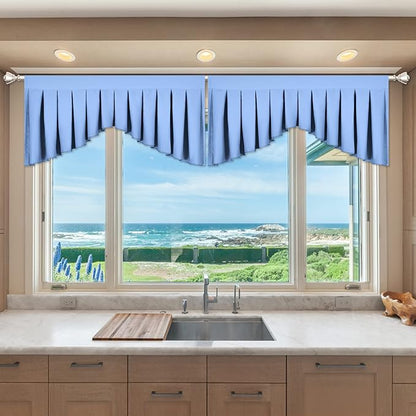 Light Sky Blue Valances for Windows by OYRING