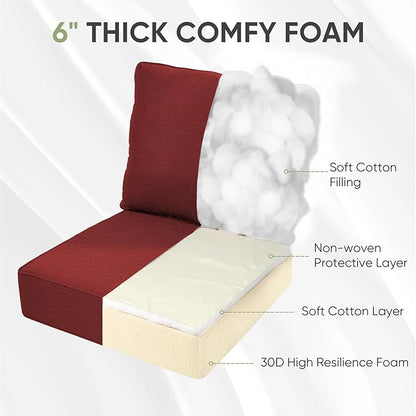 Outdoor Furniture Cushions, 6 inch Thick Seat Cushions - Image 6