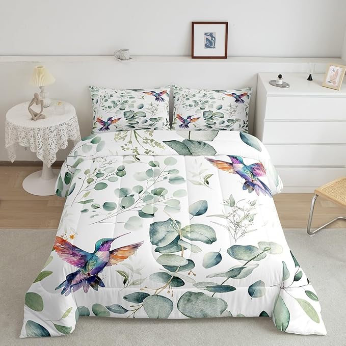 Erosebridal Cartoon Hummingbird King Size Comforter Set Toddler Wildlife Bird - Image 2
