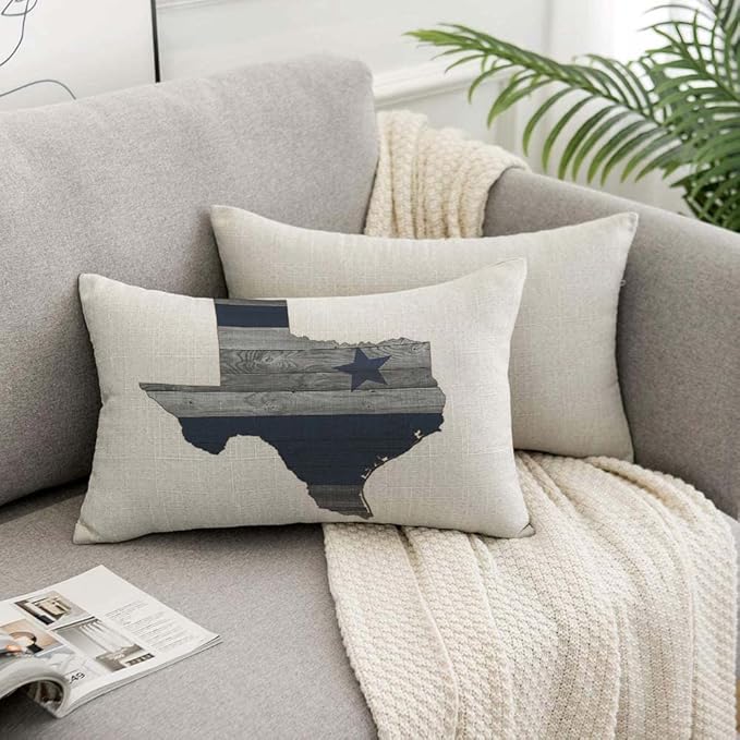 TKS MITLAN Texas State Throw Pillow Case Cushion Cover America Shape Map Gray - Image 7