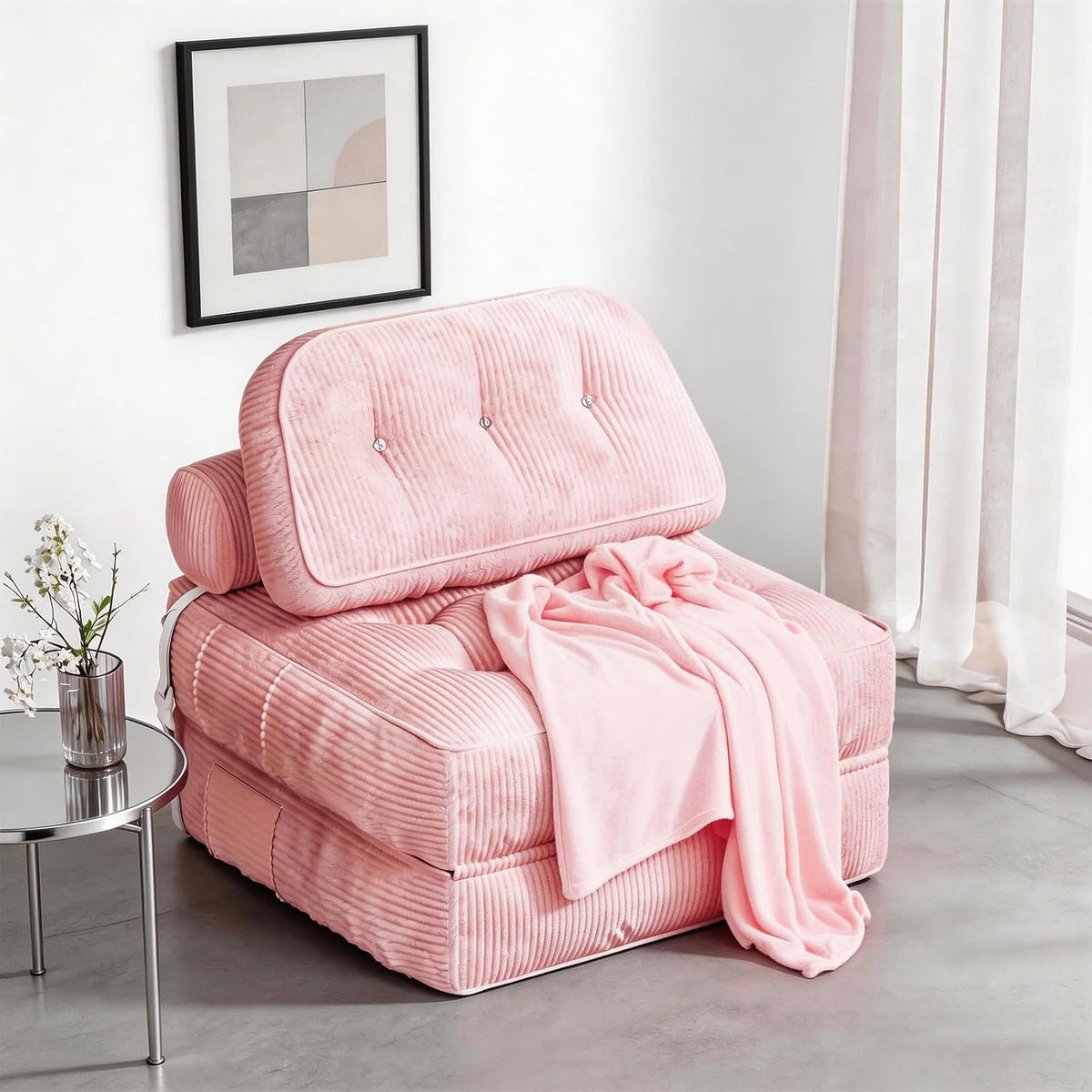 folding sofa bed, flannel futon couch bed with, main product view
