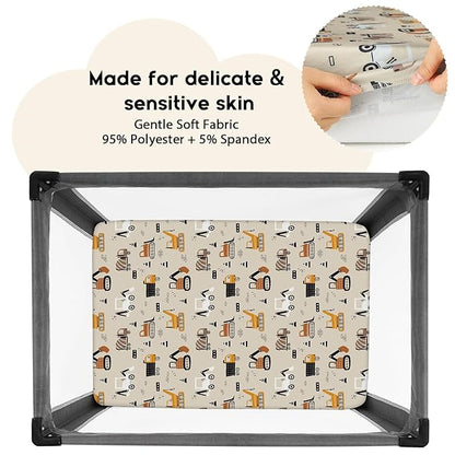 Yoofoss Pack and Play Sheets Fitted, Mini Crib Sheets 2-Pack - Image 2
