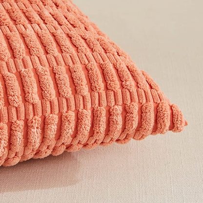 Fancy Homi 4 Packs Boho Coral Decorative Throw Pillow Covers 26x26 Inch - Image 4
