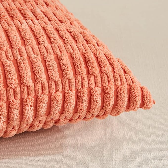 Fancy Homi 4 Packs Boho Coral Decorative Throw Pillow Covers 12x24 Inch - Image 4