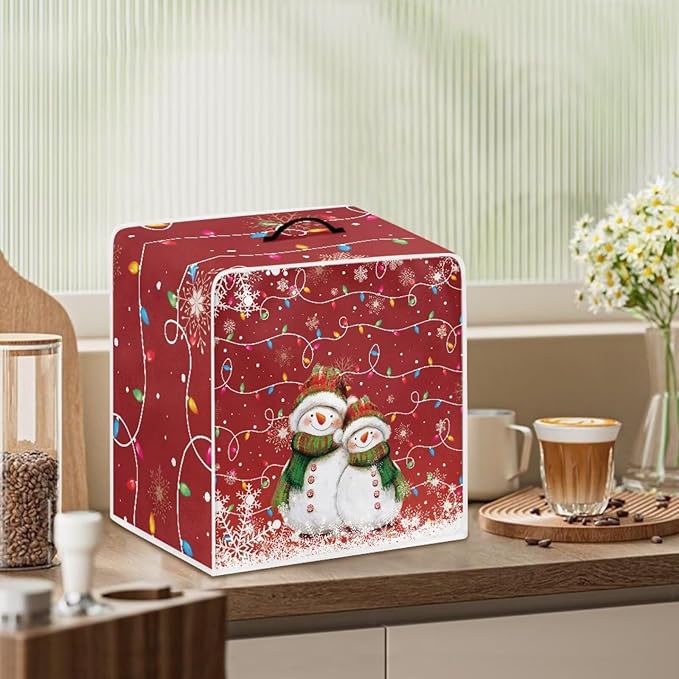 Coffee Maker Dust Cover, Cute Snowman Christmas Mixer Dustproof Protector - Image 3