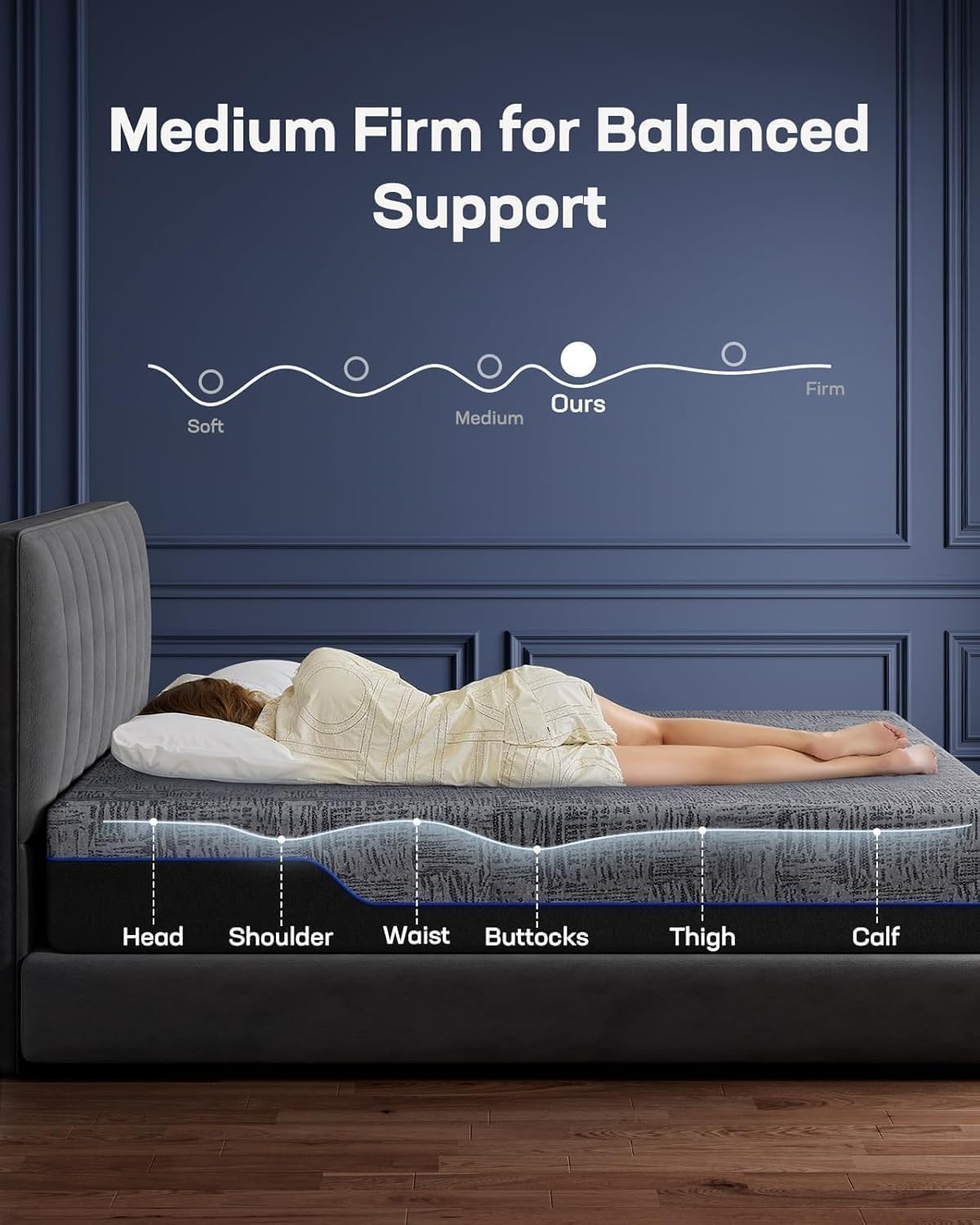 marsail adjustable bed frame queen with mattress &, front angle view