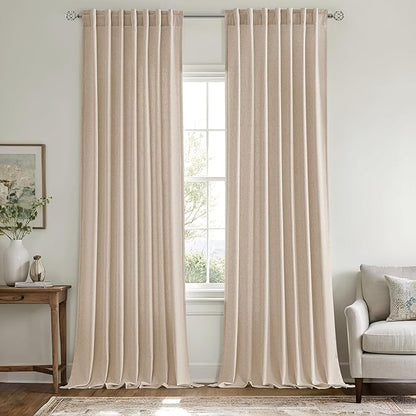 MIULEE Non-See-Through Privacy Linen Curtains 2 Panels, Light Filtering Window - Image 3