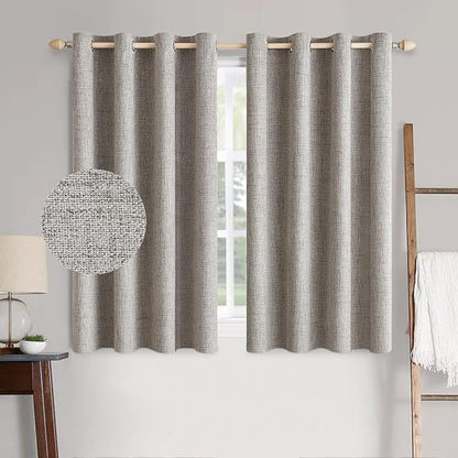 MIULEE 100% Blackout Linen Textured Curtains by MIULEE