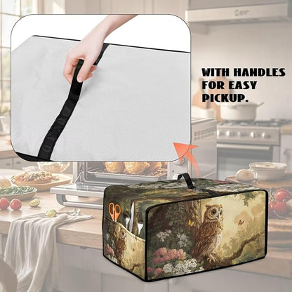 Owl Floral Tree Butterfly Print Microwave Oven Dust Cover Heavy Duty Microwave - Image 5