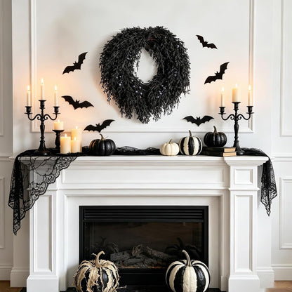 DN DECONATION Halloween Wreath for Front Door, Decorations for Outdoor