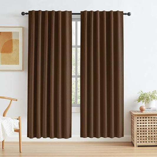 KEQIAOSUOCAI Linen Blackout Door Curtains by KEQIAOSUOCAI