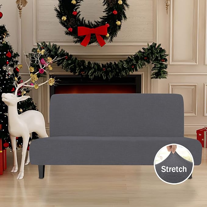 Easy-Going Stretch Futon Slipcover Armless Futon Bed Cover Furniture Protector - Image 2