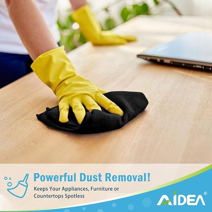 AIDEA Microfiber Cleaning Cloth Black 50PK, Microfiber Towels - Image 3