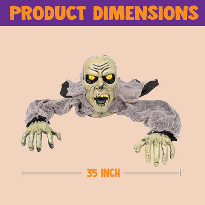 JOYIN Zombie Halloween Decoration Outdoor Groundbreaker Scary Halloween Graveyard Decor with Sound and Flashing Eyes for Yard Garden, Outside Lawn Haunted House Prop