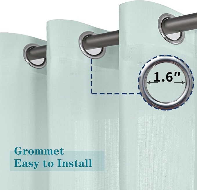 BGment Linen Look Semi Sheer Curtains - Image 3