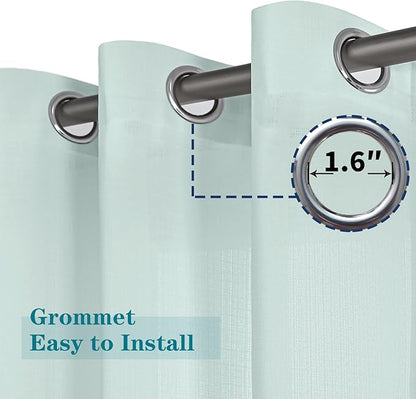 BGment Linen Look Semi Sheer Curtains - Image 3
