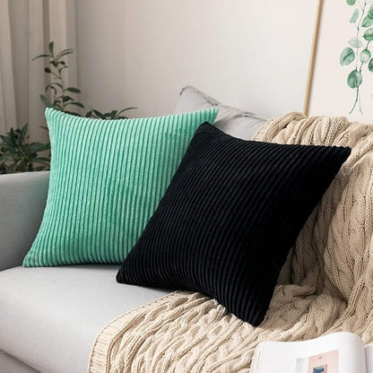 MIULEE Winter Pack of 2 Corduroy Soft Soild Decorative Square Throw Pillow - Image 4