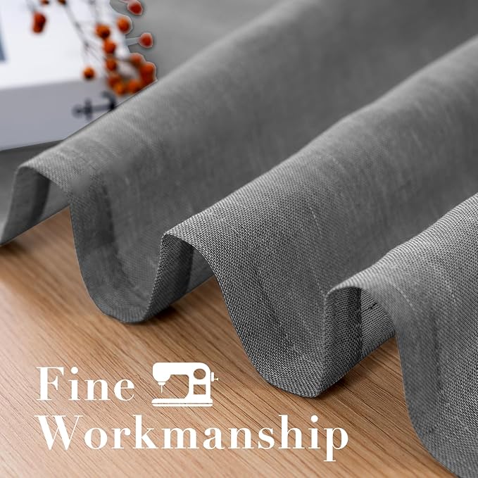 H.VERSAILTEX Linen Curtain Panel Pair Extra Long 108" Long Nickel Grommet Top - Image 6