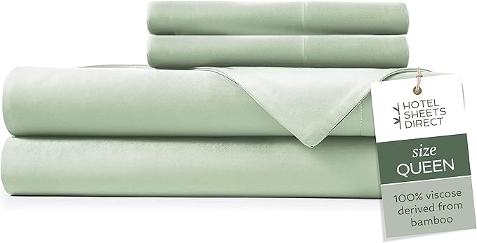 Hotel Sheets Direct 4 Piece Bed Sheet Set Queen Size, 100% Viscose Derived from by HOTELSHEETSDIRECT
