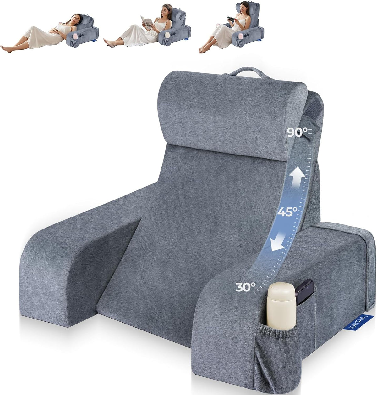 kayfia reading pillow, 30-90° stepless adjust angle &, main product view