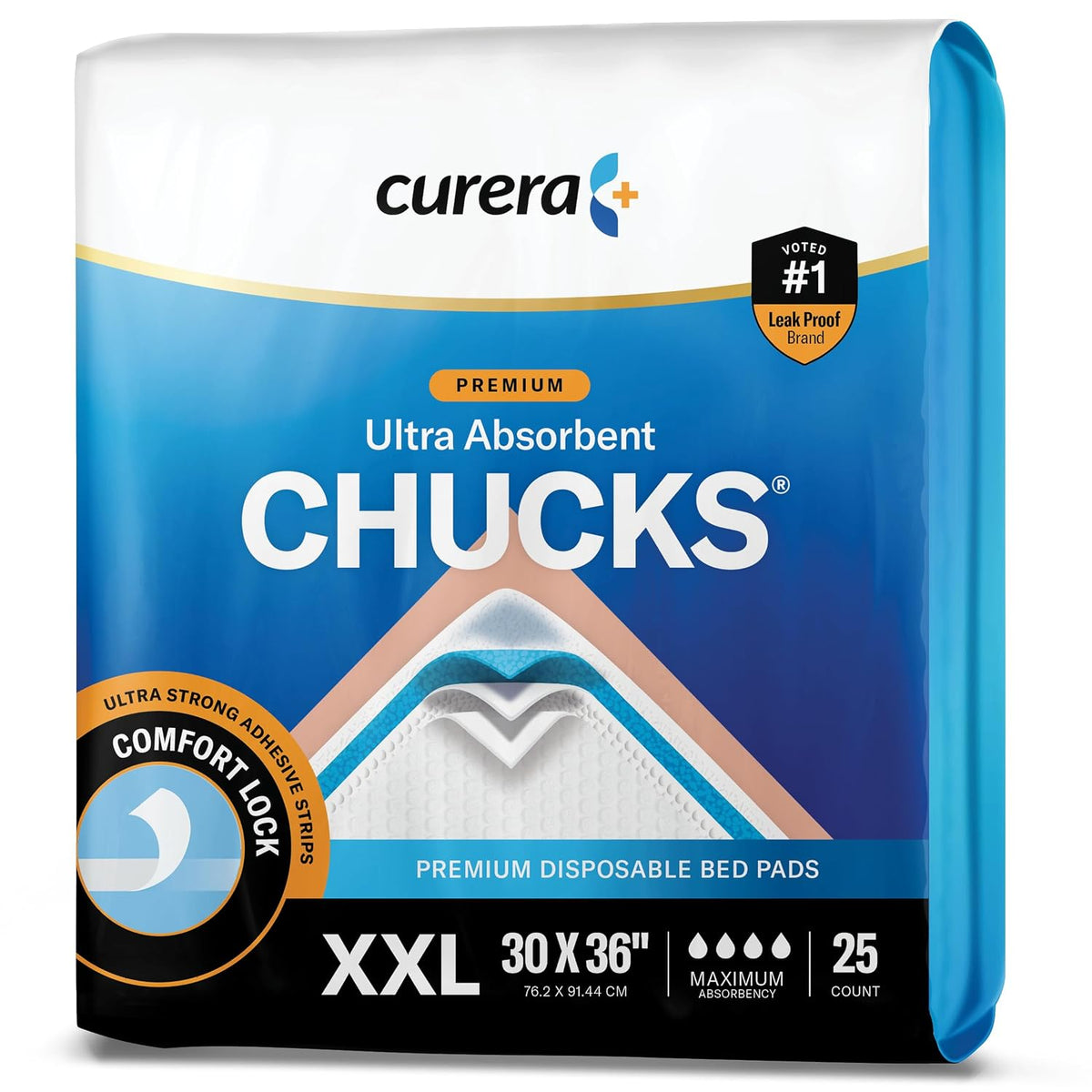 chucks® premium disposable underpads - 30x36 [25-pack] bed, view 9
