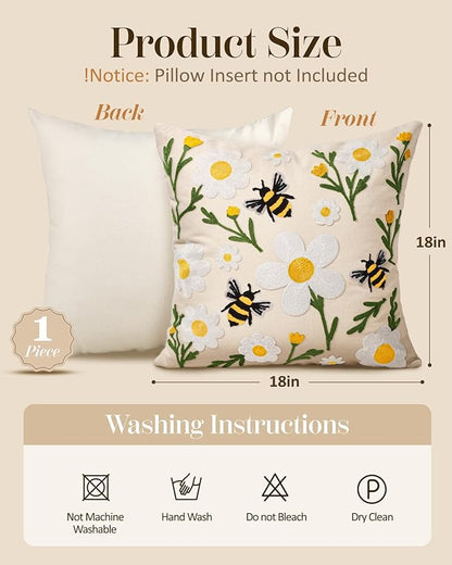 Embroidered Throw Pillow Covers 18x18 Inch - Image 4