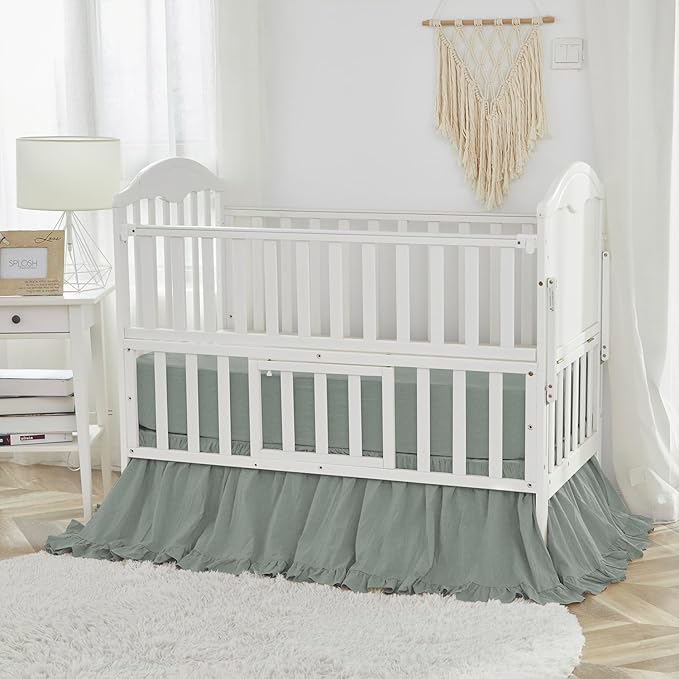Brandream Boho Bohemian Girl Baby Nursery Crib Bed Skirt Dust Ruffle - Image 5