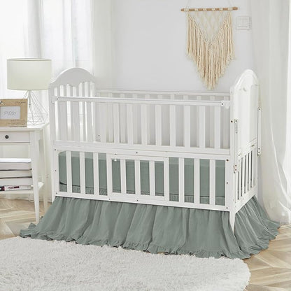Brandream Boho Bohemian Girl Baby Nursery Crib Bed Skirt Dust Ruffle - Image 5