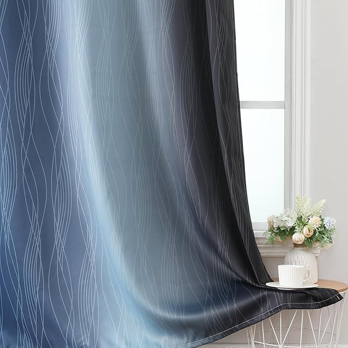 Estelar Textiler Black and Navy Blue Blackout Curtains - Image 6
